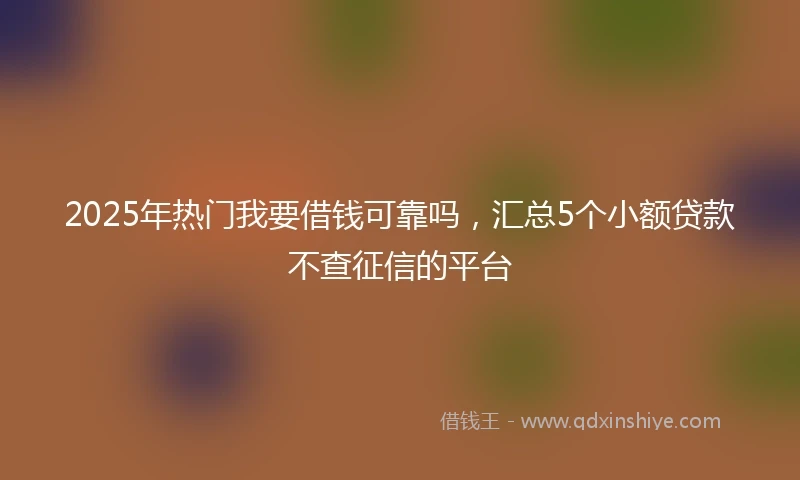 2025年热门我要借钱可靠吗，汇总5个小额贷款不查征信的平台