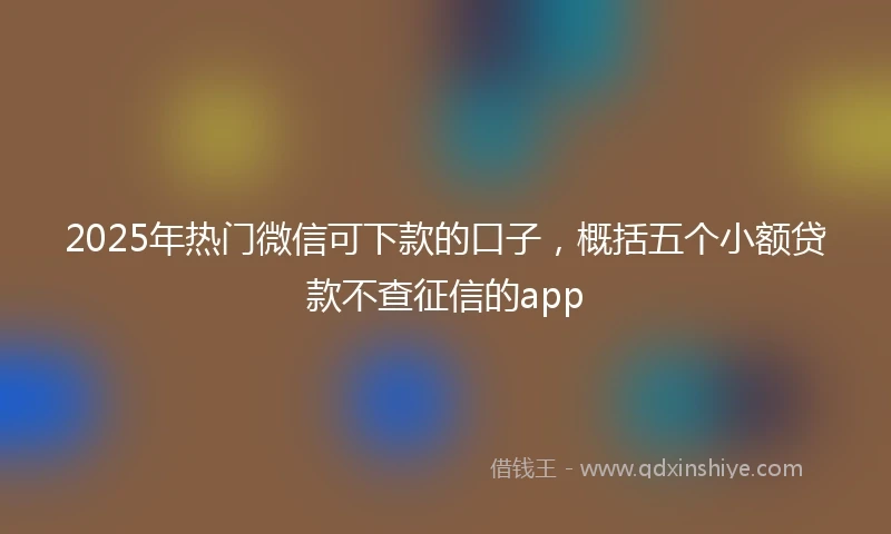 2025年热门微信可下款的口子，概括五个小额贷款不查征信的app