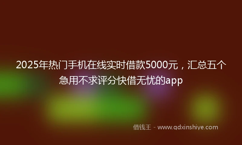 2025年热门手机在线实时借款5000元，汇总五个急用不求评分快借无忧的app