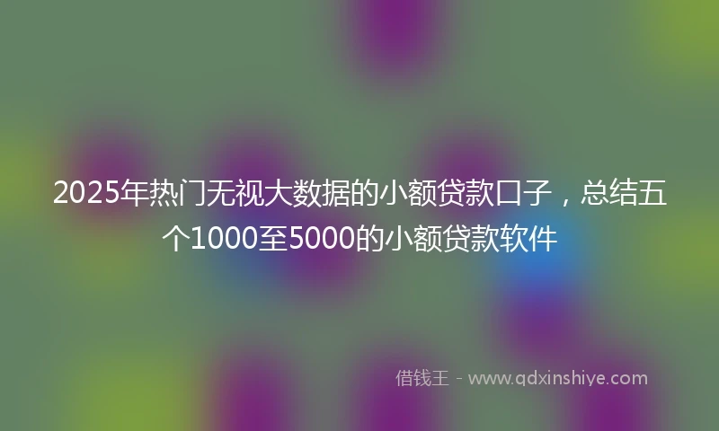 2025年热门无视大数据的小额贷款口子，总结五个1000至5000的小额贷款软件