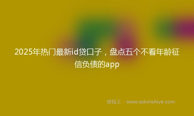 2025年热门最新id贷口子，盘点五个不看年龄征信负债的app