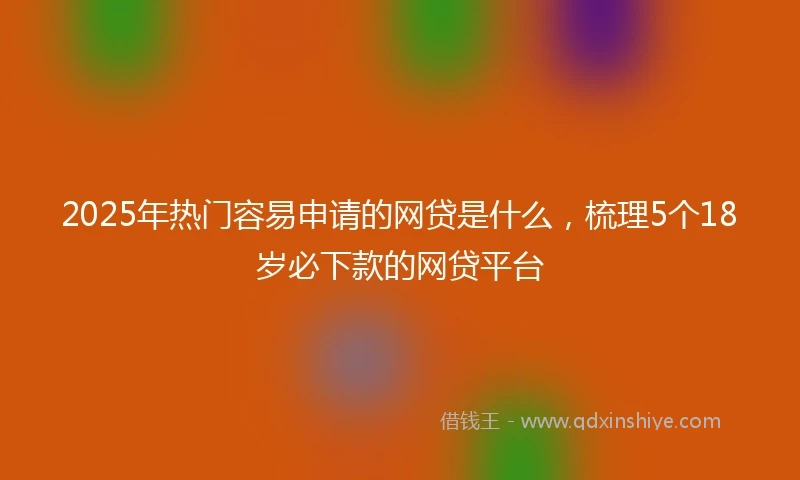 2025年热门容易申请的网贷是什么，梳理5个18岁必下款的网贷平台