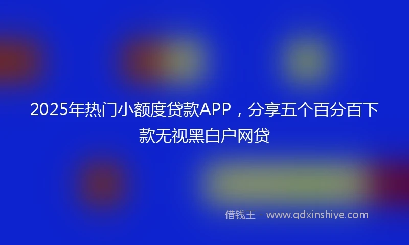 2025年热门小额度贷款APP，分享五个百分百下款无视黑白户网贷