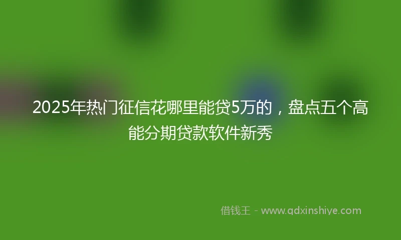 2025年热门征信花哪里能贷5万的，盘点五个高能分期贷款软件新秀