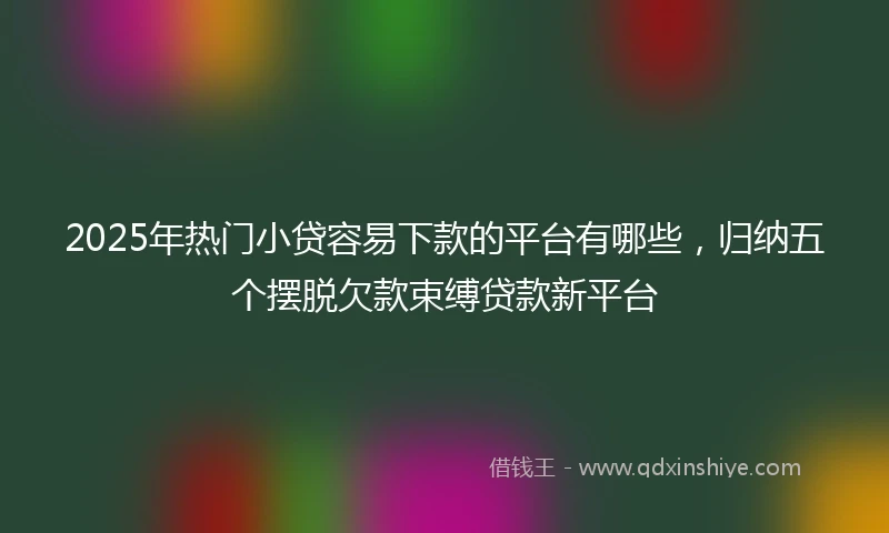2025年热门小贷容易下款的平台有哪些，归纳五个摆脱欠款束缚贷款新平台