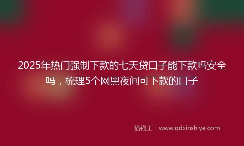 2025年热门强制下款的七天贷口子能下款吗安全吗，梳理5个网黑夜间可下款的口子