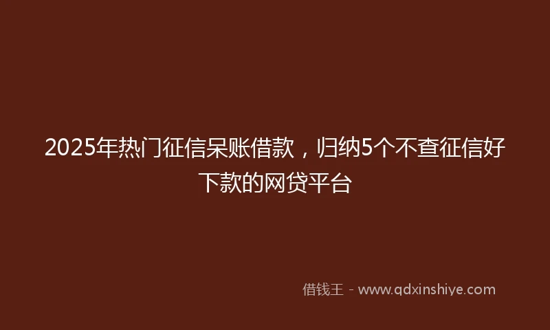 2025年热门征信呆账借款，归纳5个不查征信好下款的网贷平台