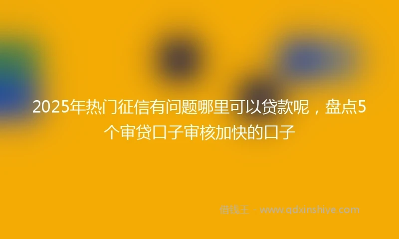 2025年热门征信有问题哪里可以贷款呢,盘点5个审贷口子审核加快的口子