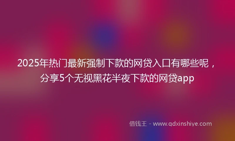 2025年热门最新强制下款的网贷入口有哪些呢，分享5个无视黑花半夜下款的网贷app