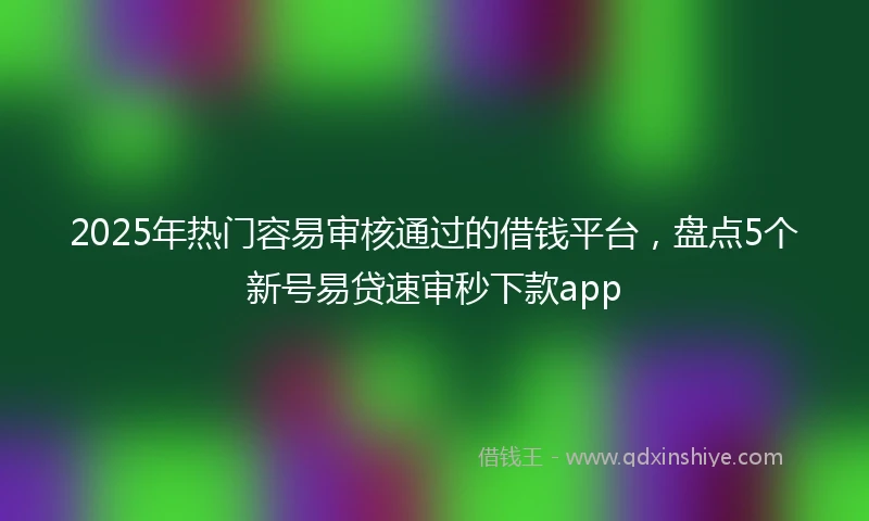 2025年热门容易审核通过的借钱平台,盘点5个新号易贷速审秒下款app