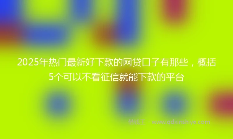 2025年热门最新好下款的网贷口子有那些，概括5个可以不看征信就能下款的平台