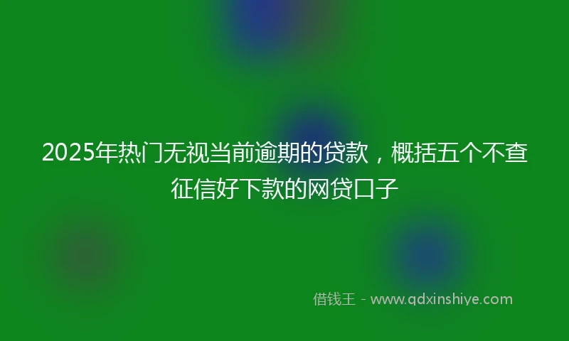 2025年热门无视当前逾期的贷款，概括五个不查征信好下款的网贷口子