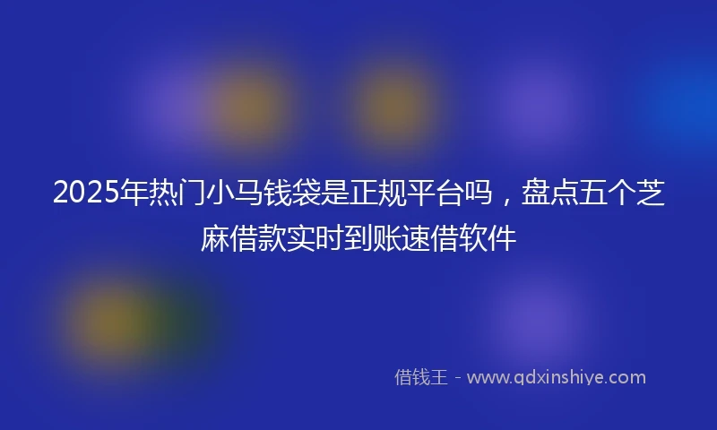 2025年热门小马钱袋是正规平台吗，盘点五个芝麻借款实时到账速借软件
