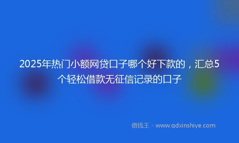 2025年热门小额网贷口子哪个好下款的，汇总5个轻松借款无征信记录的口子