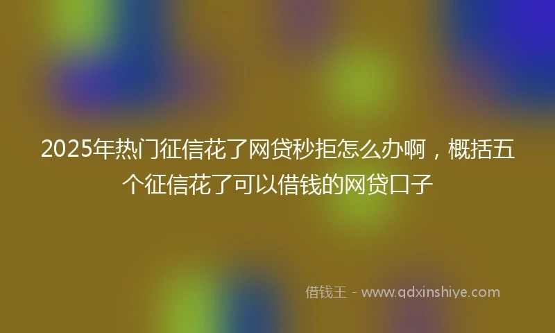 2025年热门征信花了网贷秒拒怎么办啊,概括五个征信花了可以借钱的网贷口子