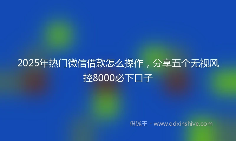 2025年热门微信借款怎么操作,分享五个无视风控8000必下口子