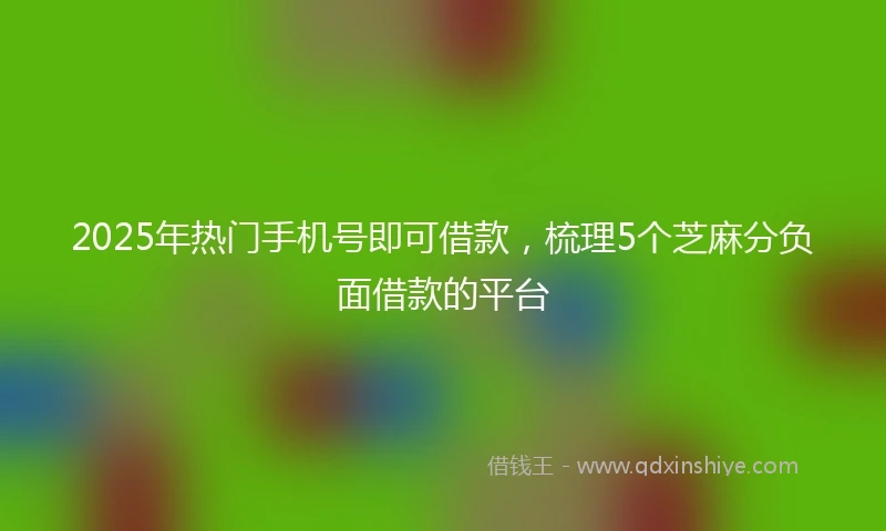 2025年热门手机号即可借款，梳理5个芝麻分负面借款的平台