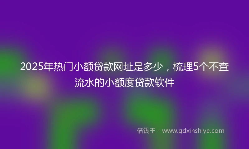2025年热门小额贷款网址是多少，梳理5个不查流水的小额度贷款软件