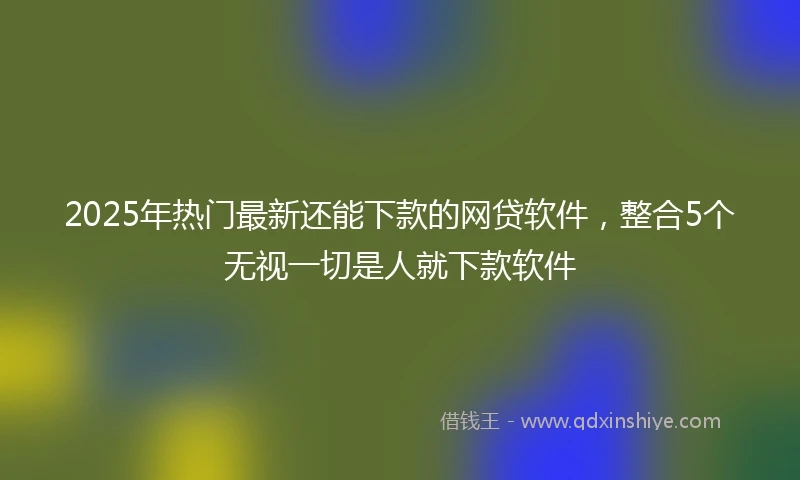 2025年热门最新还能下款的网贷软件，整合5个无视一切是人就下款软件