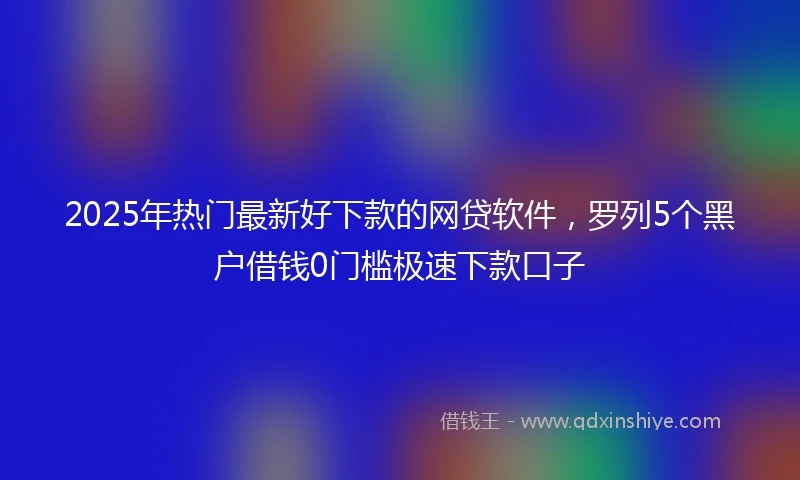 2025年热门最新好下款的网贷软件，罗列5个黑户借钱0门槛极速下款口子