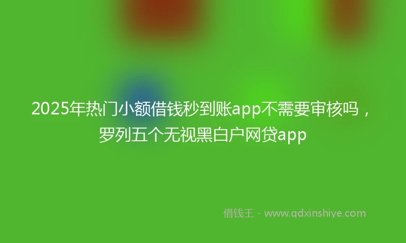 2025年热门小额借钱秒到账app不需要审核吗，罗列五个无视黑白户网贷app