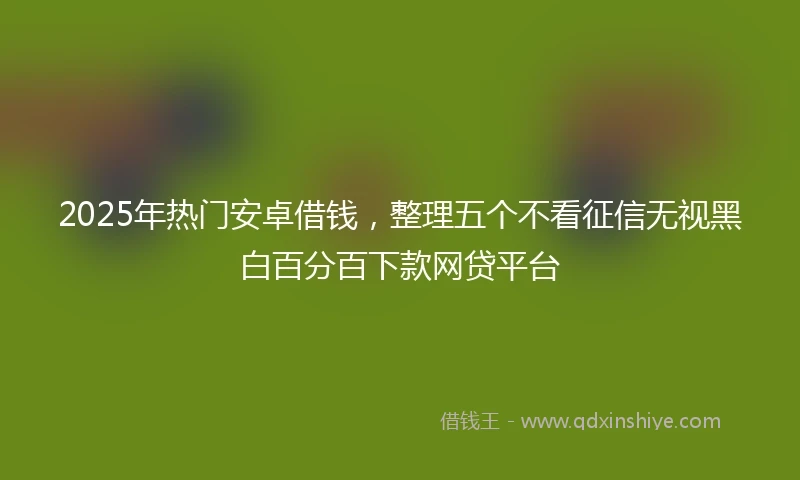 2025年热门安卓借钱，整理五个不看征信无视黑白百分百下款网贷平台