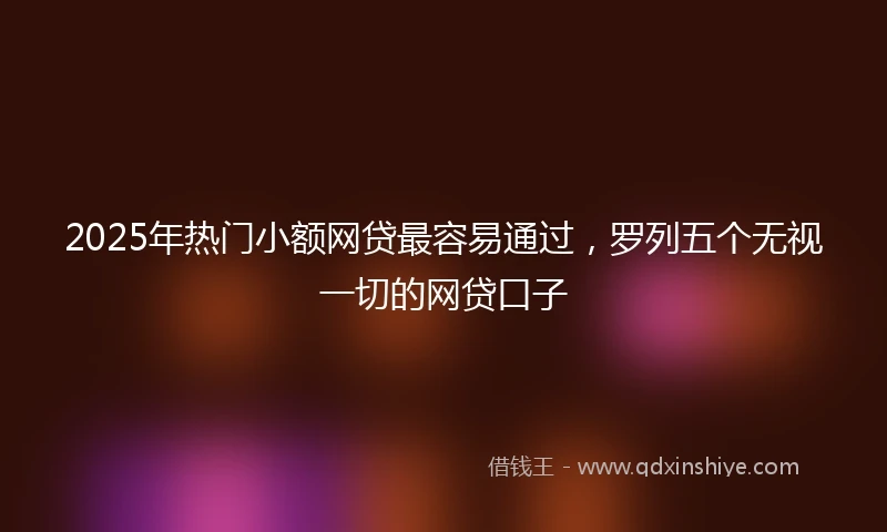 2025年热门小额网贷最容易通过，罗列五个无视一切的网贷口子