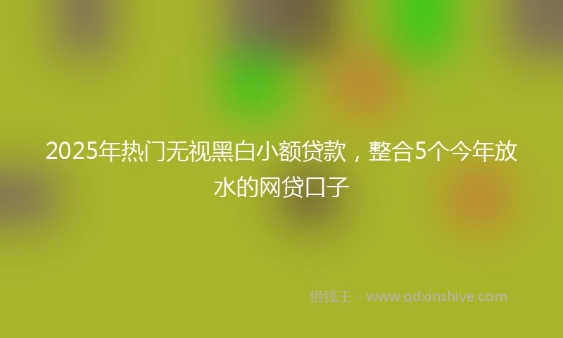 2025年热门无视黑白小额贷款，整合5个今年放水的网贷口子