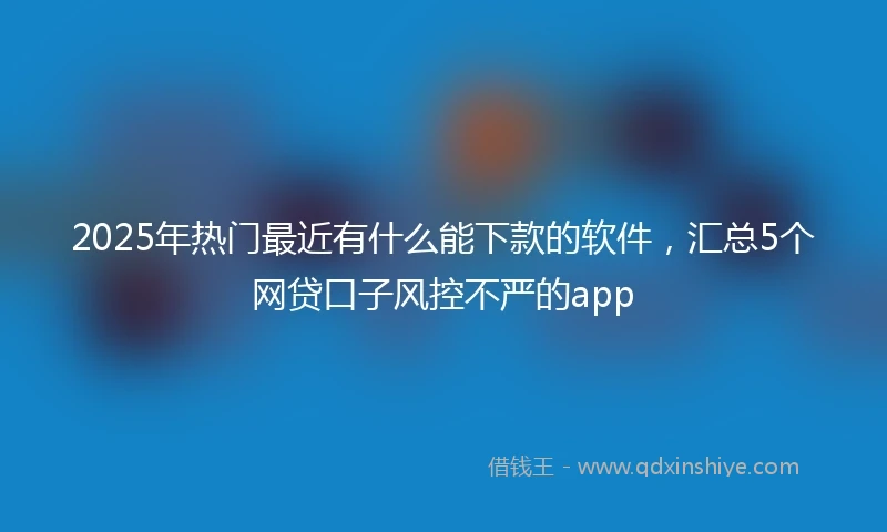 2025年热门最近有什么能下款的软件，汇总5个网贷口子风控不严的app