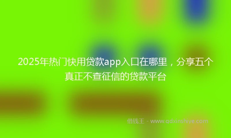 2025年热门快用贷款app入口在哪里，分享五个真正不查征信的贷款平台