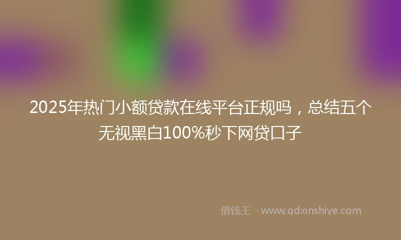 2025年热门小额贷款在线平台正规吗，总结五个无视黑白100%秒下网贷口子