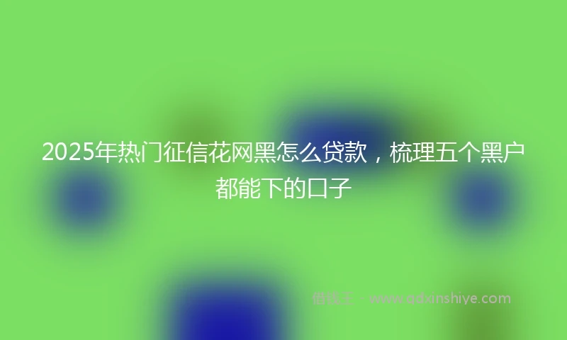 2025年热门征信花网黑怎么贷款，梳理五个黑户都能下的口子
