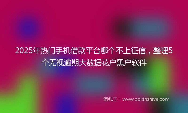 2025年热门手机借款平台哪个不上征信，整理5个无视逾期大数据花户黑户软件