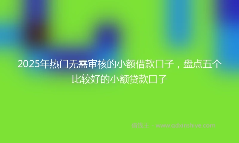 2025年热门无需审核的小额借款口子，盘点五个比较好的小额贷款口子
