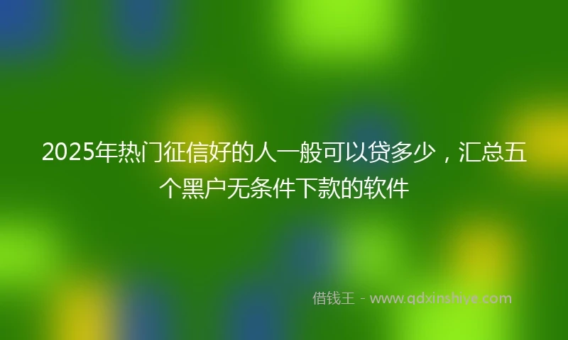 2025年热门征信好的人一般可以贷多少，汇总五个黑户无条件下款的软件