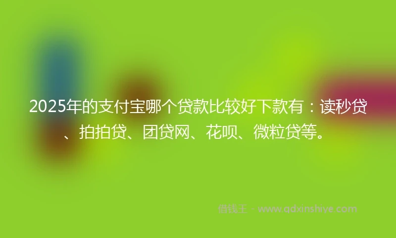 2025年的支付宝哪个贷款比较好下款有：读秒贷、拍拍贷、团贷网、花呗、微粒贷等。
