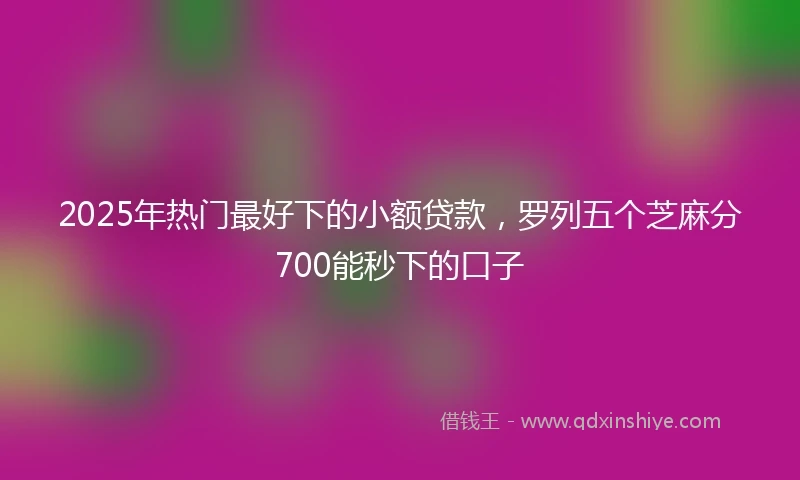 2025年热门最好下的小额贷款，罗列五个芝麻分700能秒下的口子