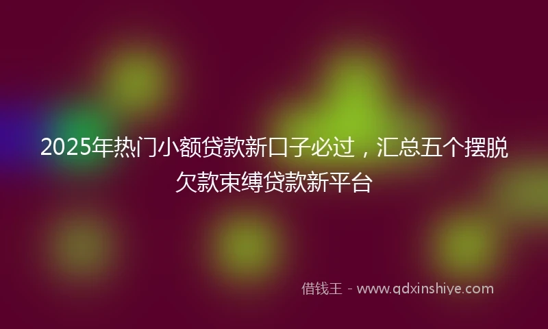 2025年热门小额贷款新口子必过，汇总五个摆脱欠款束缚贷款新平台