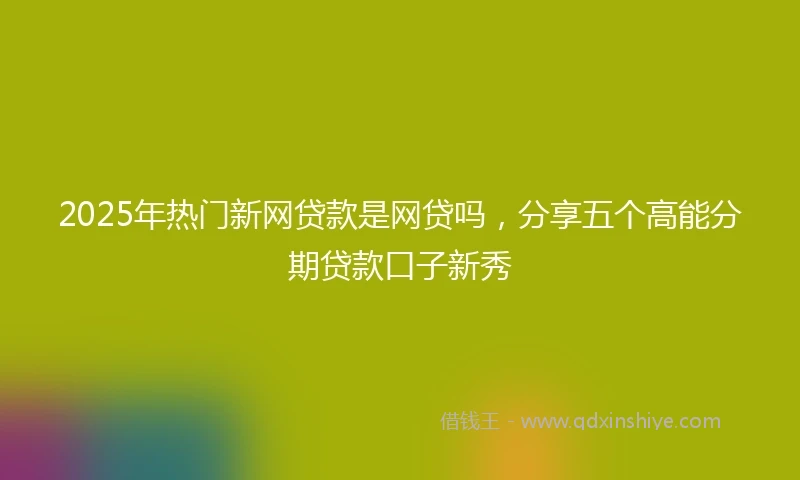 2025年热门新网贷款是网贷吗，分享五个高能分期贷款口子新秀