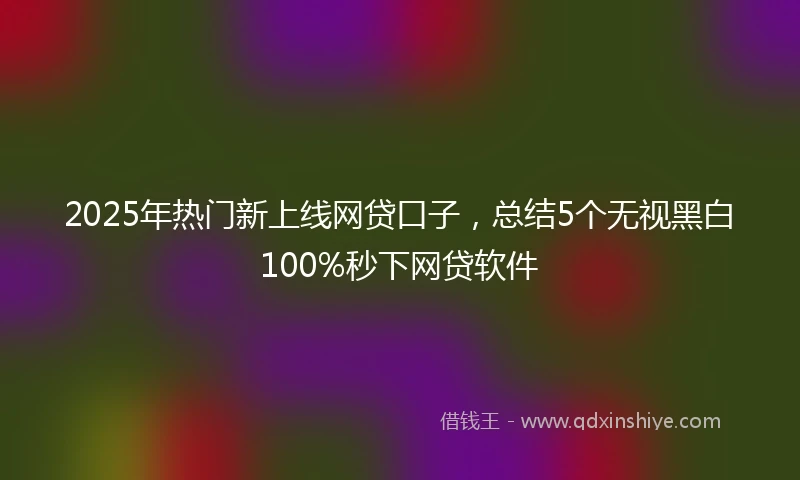 2025年热门新上线网贷口子，总结5个无视黑白100%秒下网贷软件