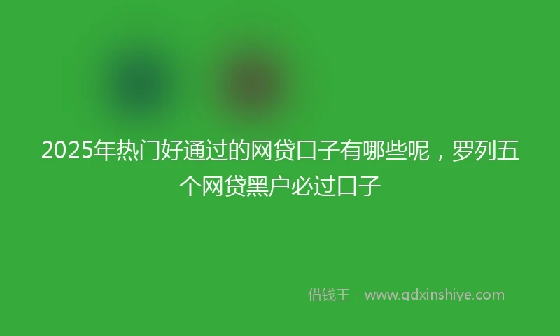 2025年热门好通过的网贷口子有哪些呢，罗列五个网贷黑户必过口子