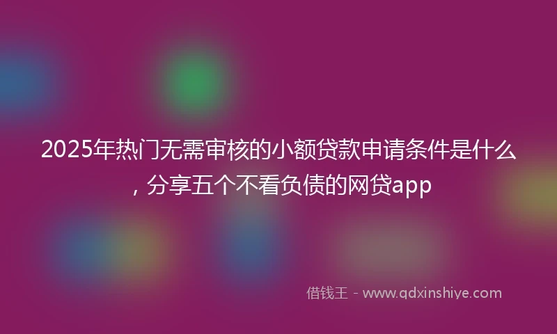 2025年热门无需审核的小额贷款申请条件是什么，分享五个不看负债的网贷app