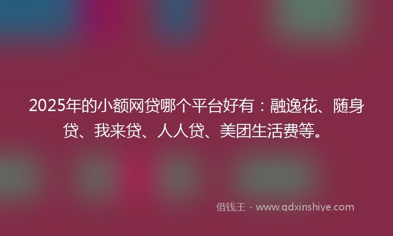 2025年的小额网贷哪个平台好有：融逸花、随身贷、我来贷、人人贷、美团生活费等。