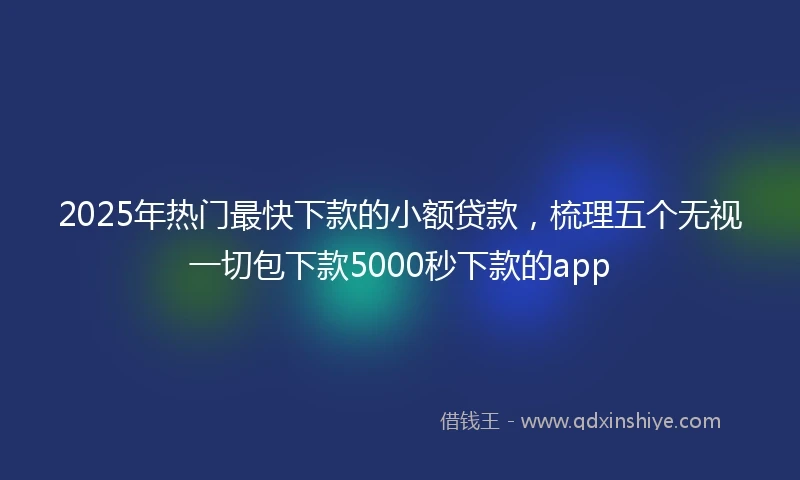 2025年热门最快下款的小额贷款，梳理五个无视一切包下款5000秒下款的app