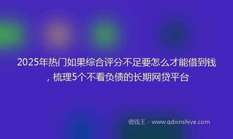 2025年热门如果综合评分不足要怎么才能借到钱，梳理5个不看负债的长期网贷平台