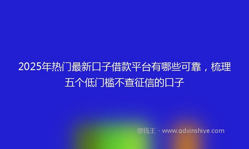 2025年热门最新口子借款平台有哪些可靠，梳理五个低门槛不查征信的口子