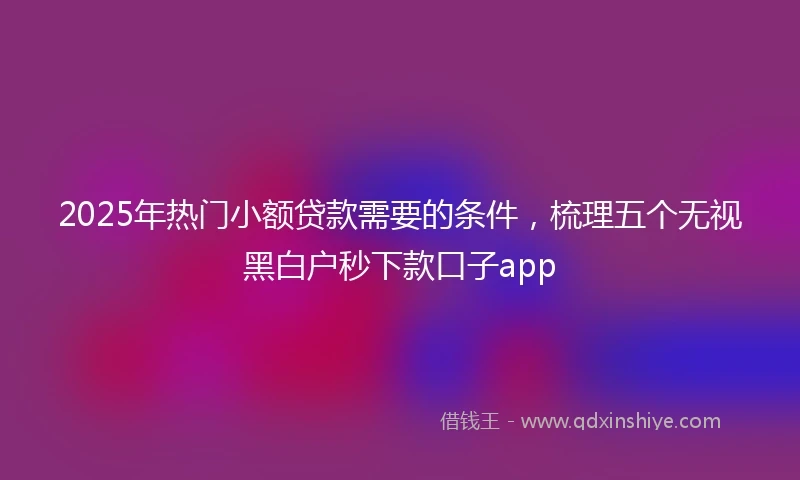 2025年热门小额贷款需要的条件，梳理五个无视黑白户秒下款口子app