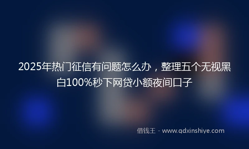 2025年热门征信有问题怎么办，整理五个无视黑白100%秒下网贷小额夜间口子