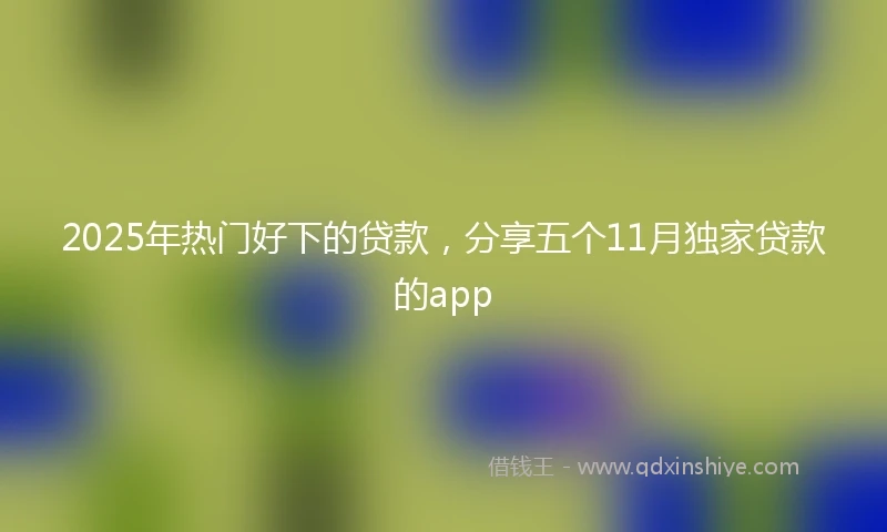 2025年热门好下的贷款，分享五个11月独家贷款的app