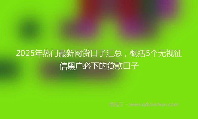 2025年热门最新网贷口子汇总，概括5个无视征信黑户必下的贷款口子